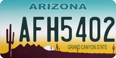 AZ license plate AFH5402