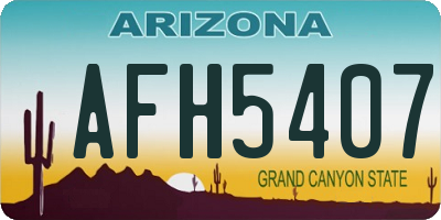 AZ license plate AFH5407