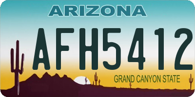 AZ license plate AFH5412