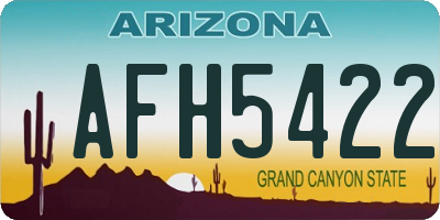 AZ license plate AFH5422