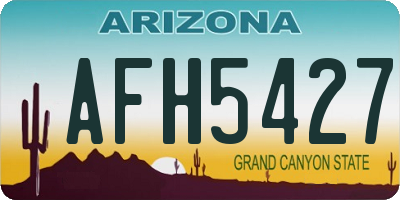 AZ license plate AFH5427