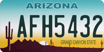 AZ license plate AFH5432