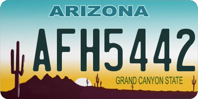AZ license plate AFH5442