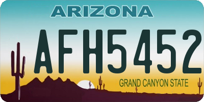 AZ license plate AFH5452