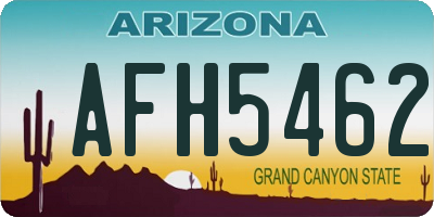 AZ license plate AFH5462