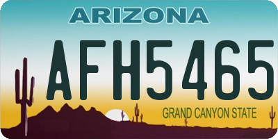 AZ license plate AFH5465