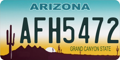 AZ license plate AFH5472