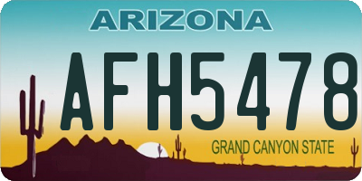 AZ license plate AFH5478