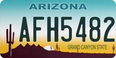 AZ license plate AFH5482