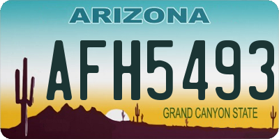 AZ license plate AFH5493