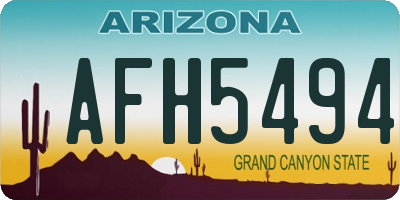 AZ license plate AFH5494
