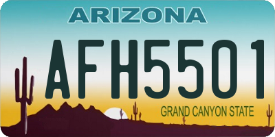 AZ license plate AFH5501