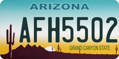 AZ license plate AFH5502