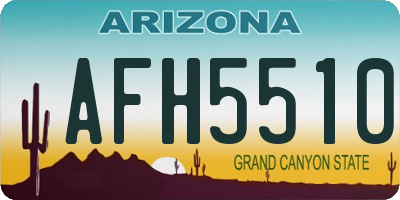 AZ license plate AFH5510