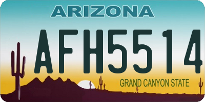 AZ license plate AFH5514
