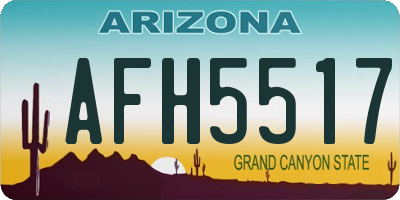 AZ license plate AFH5517