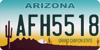 AZ license plate AFH5518