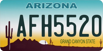 AZ license plate AFH5520