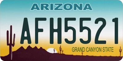AZ license plate AFH5521