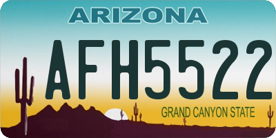 AZ license plate AFH5522