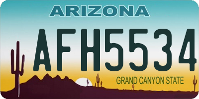 AZ license plate AFH5534