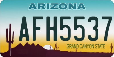 AZ license plate AFH5537