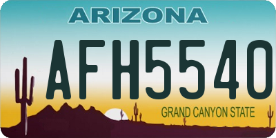 AZ license plate AFH5540
