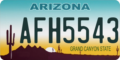 AZ license plate AFH5543