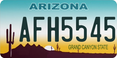 AZ license plate AFH5545
