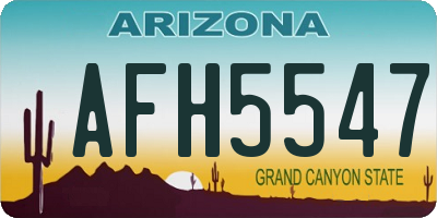 AZ license plate AFH5547