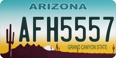 AZ license plate AFH5557