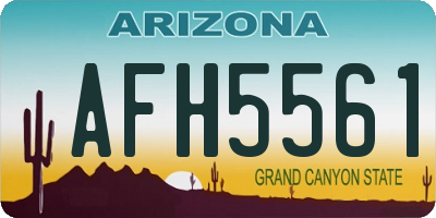 AZ license plate AFH5561