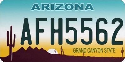 AZ license plate AFH5562