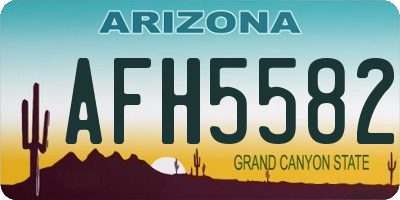 AZ license plate AFH5582