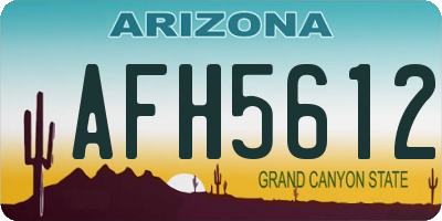AZ license plate AFH5612