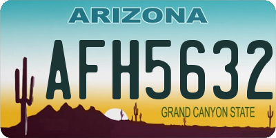 AZ license plate AFH5632