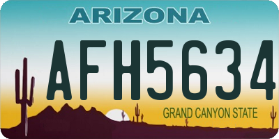 AZ license plate AFH5634
