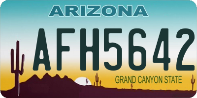 AZ license plate AFH5642