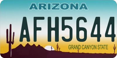 AZ license plate AFH5644