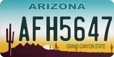 AZ license plate AFH5647