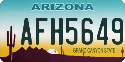 AZ license plate AFH5649