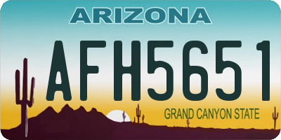AZ license plate AFH5651
