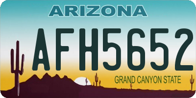 AZ license plate AFH5652