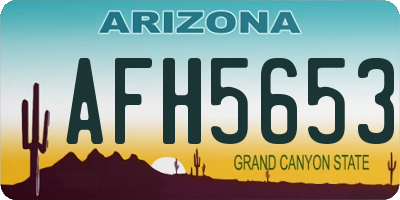 AZ license plate AFH5653