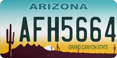 AZ license plate AFH5664