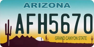 AZ license plate AFH5670