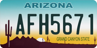 AZ license plate AFH5671