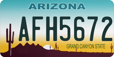 AZ license plate AFH5672