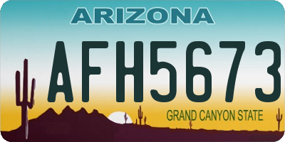AZ license plate AFH5673