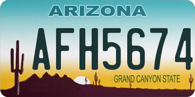 AZ license plate AFH5674